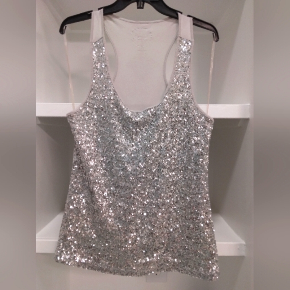 EUC Silver Sequin Women's Top Size L